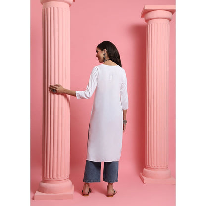 Chikankari Woven Long Kurta
