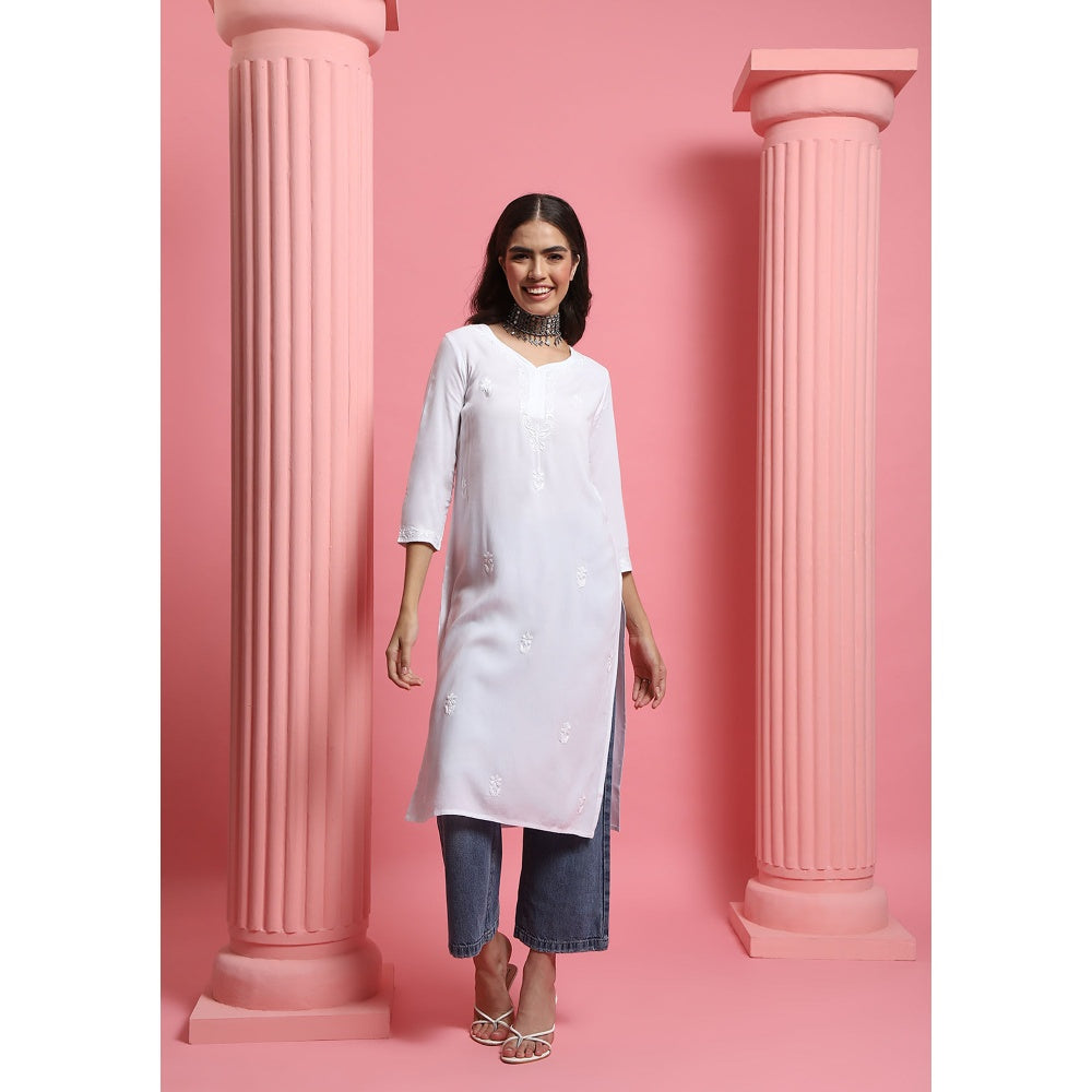 Chikankari Woven Long Kurta