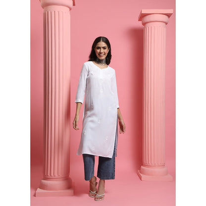 Chikankari Woven Long Kurta