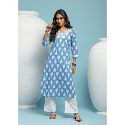 Chikankari Printed Long Kurta