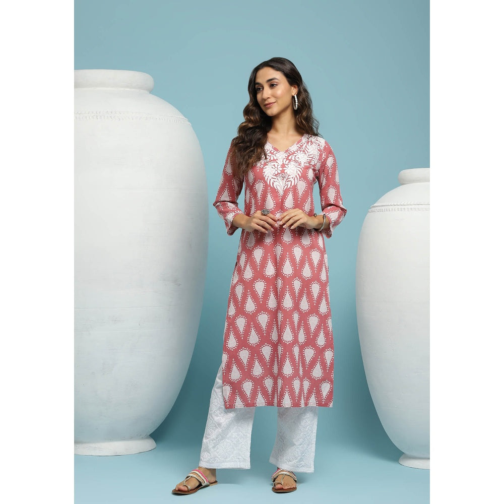 Chikankari Printed Long Kurta