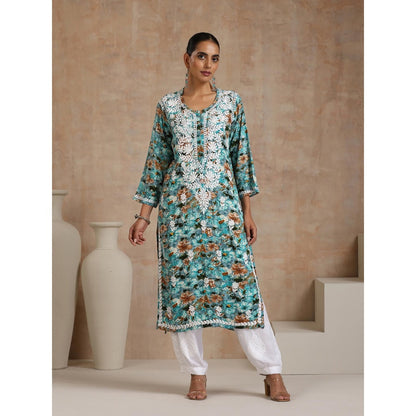 Chikankari Printed Long Kurta