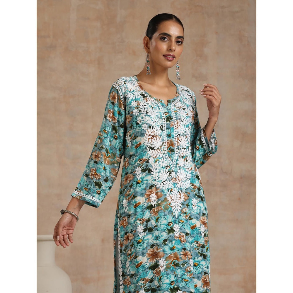 Chikankari Printed Long Kurta