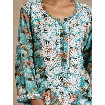 Chikankari Printed Long Kurta