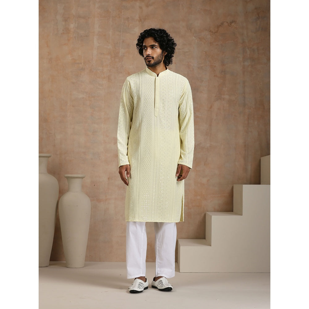 Embroidered Woven Long Kurta