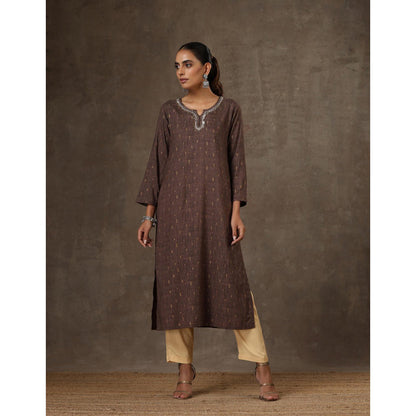 HOC Crafts Hand Embroidered Printed Long Kurta