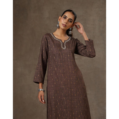 HOC Crafts Hand Embroidered Printed Long Kurta