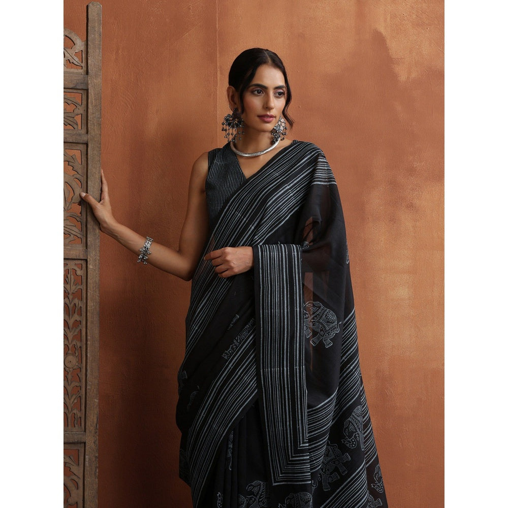 HOC Crafts Hand Block Printed Saree