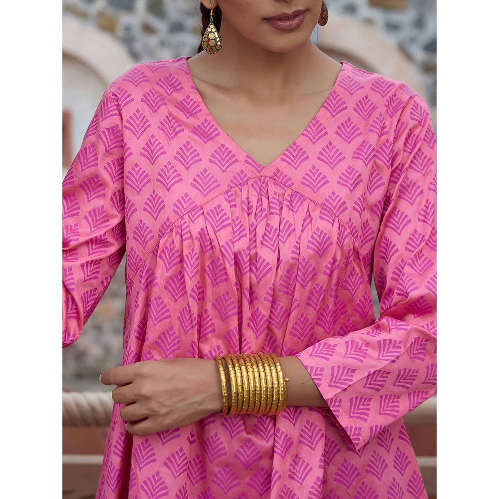 Embroidered Printed Short Kurta