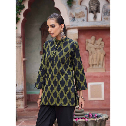 HOC Crafts Ikkat Woven Short Kurta