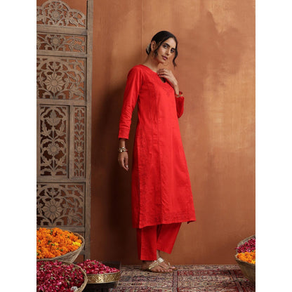 Chikankari Woven Kurta Set