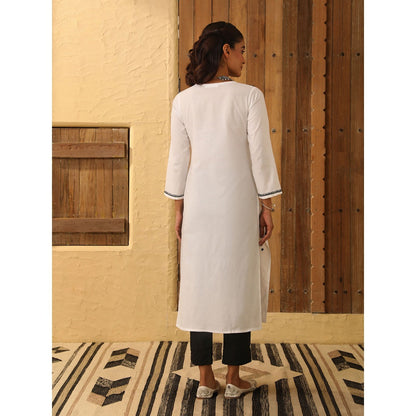 House of Chikankari Cotton Chikankari Embroidered Kurta