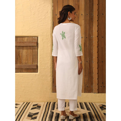 House of Chikankari Cotton Chikankari Embroidered Kurta