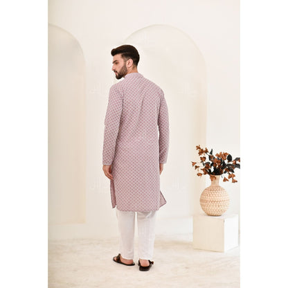 Chikankari Cotton Straight Men's Kurta