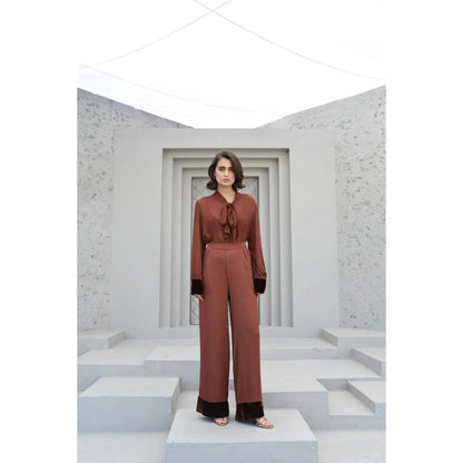 House of duti Bare Brown Solid Co-Ord (Set of 2)
