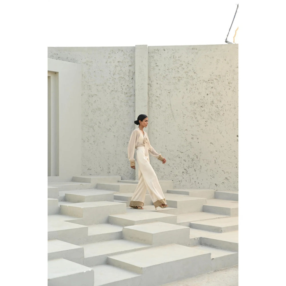 House of duti Bare Off White Solid Co-Ord (Set of 2)
