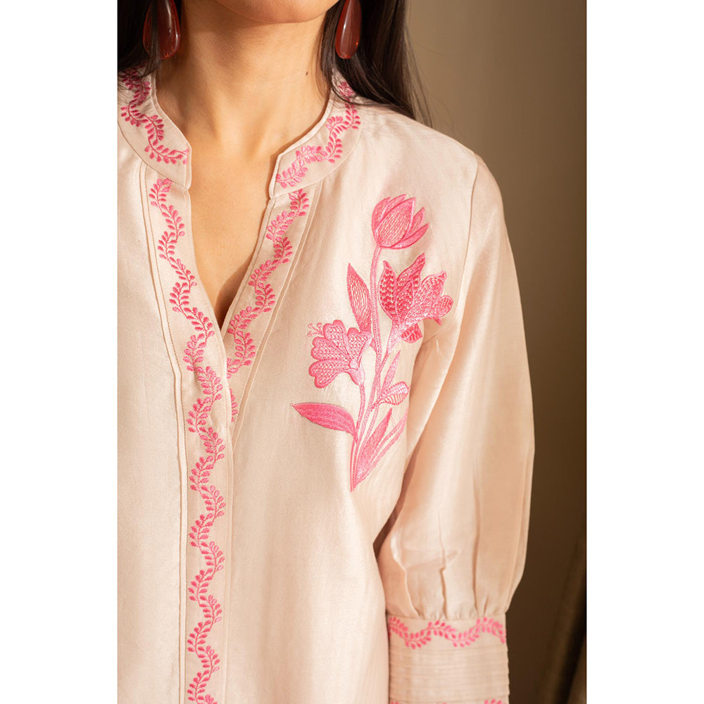 House of Inari Gul-Meh Nude Embroidered Co-Ord Set