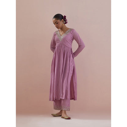 Ikshita Choudhary Lavender Embellished Anarkali Kurta