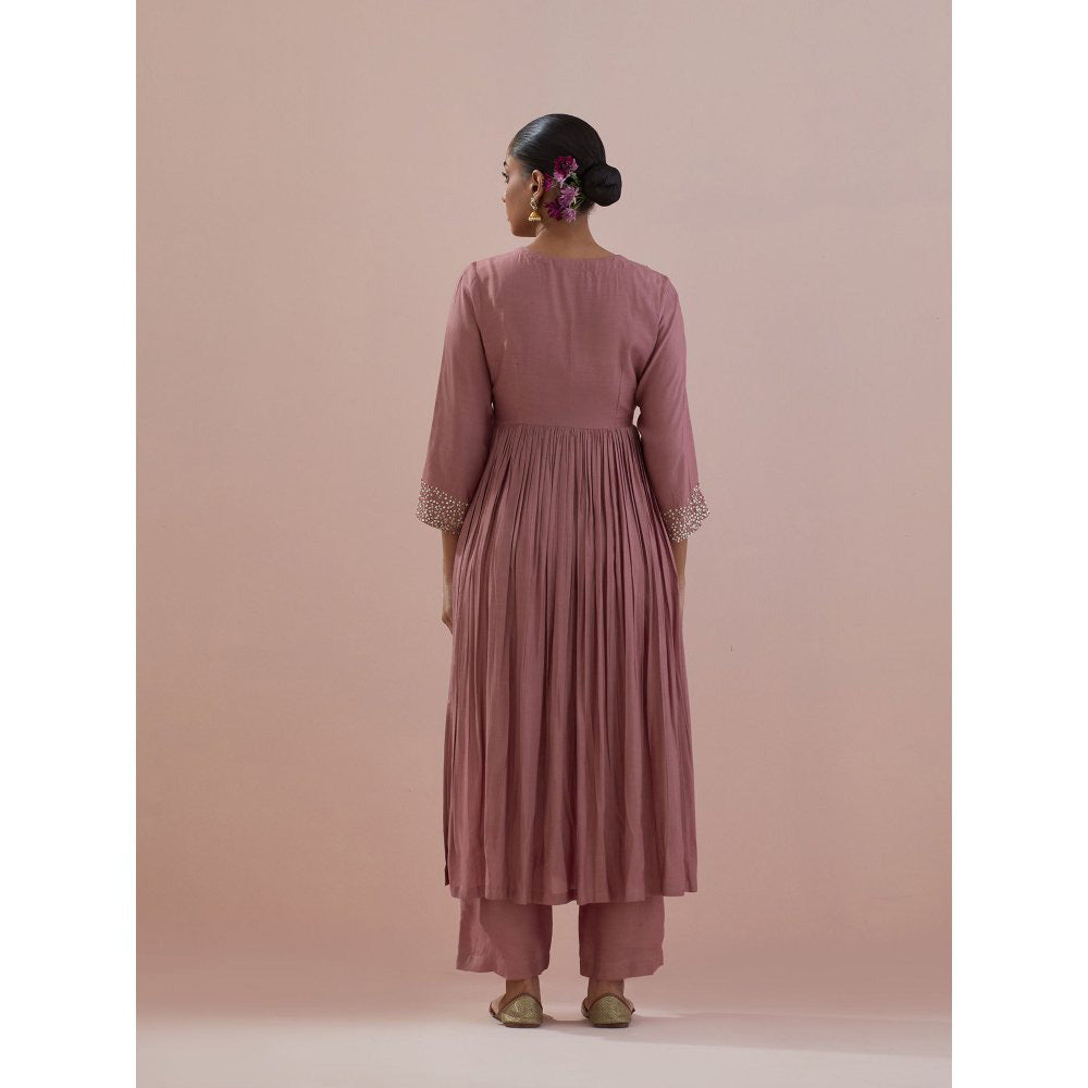 Ikshita Choudhary Pink Embellished Anarkali Kurta