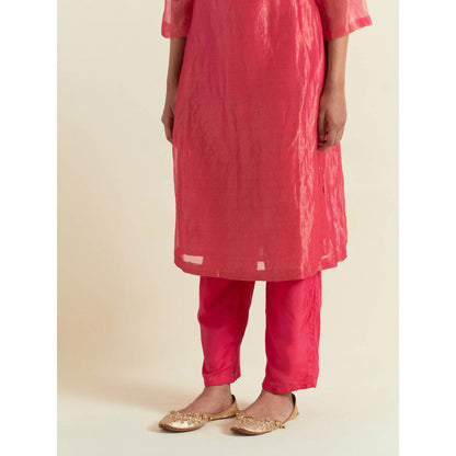 Ikshita Choudhary Pink Kurta with Pant and Dupatta (Set of 3)