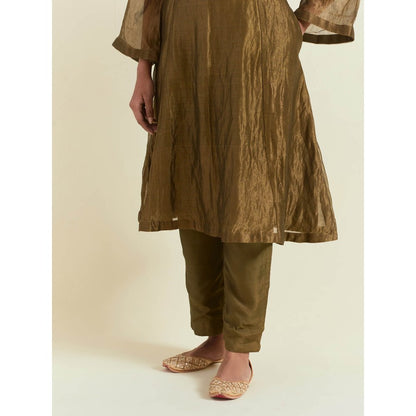 Ikshita Choudhary Olive Green Kurta with Pant (Set of 2)