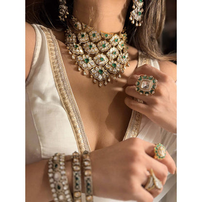 ILLUMINATE JEWELLERY Zaara Zewar Multicolor Choker with Earrings