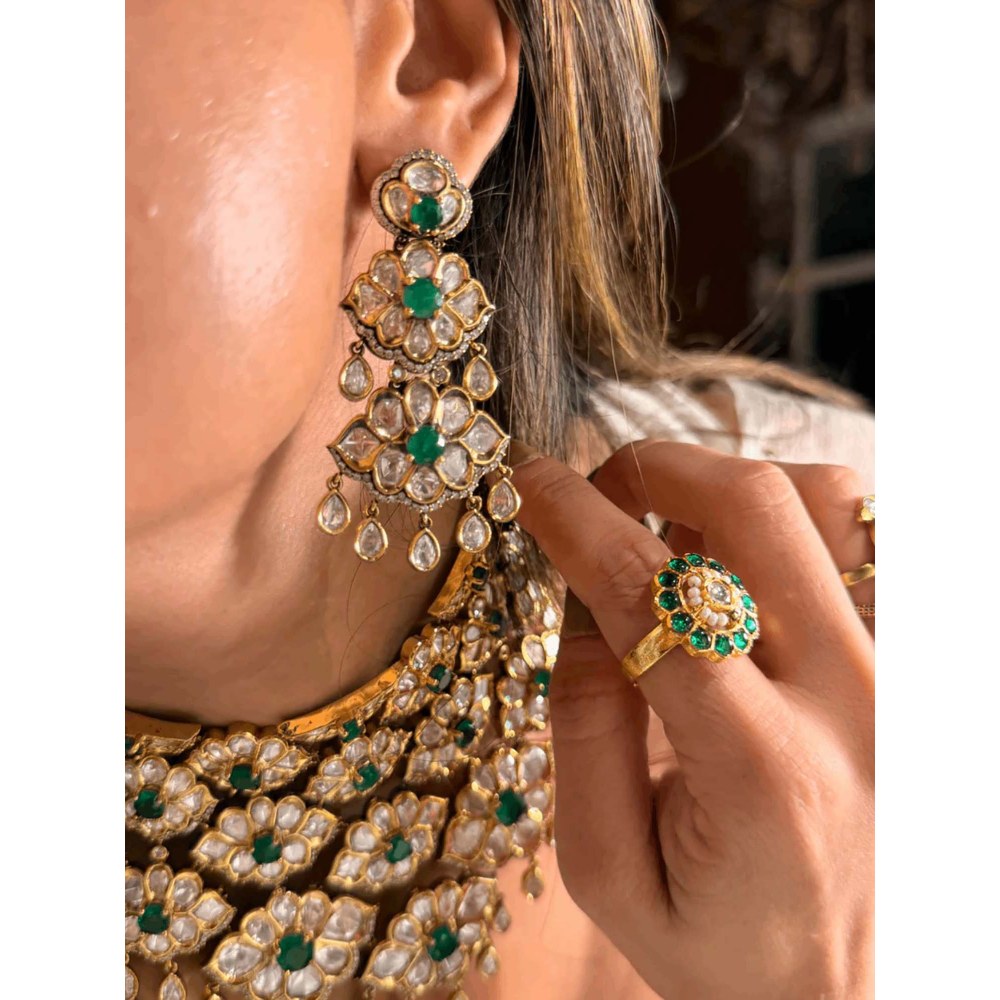 ILLUMINATE JEWELLERY Zaara Zewar Multicolor Choker with Earrings