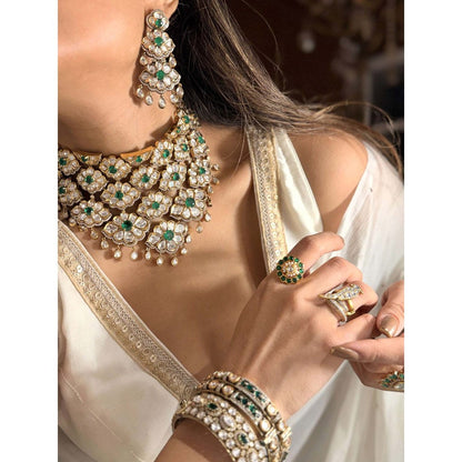 ILLUMINATE JEWELLERY Zaara Zewar Multicolor Choker with Earrings