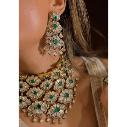 ILLUMINATE JEWELLERY Zaara Zewar Multicolor Choker with Earrings