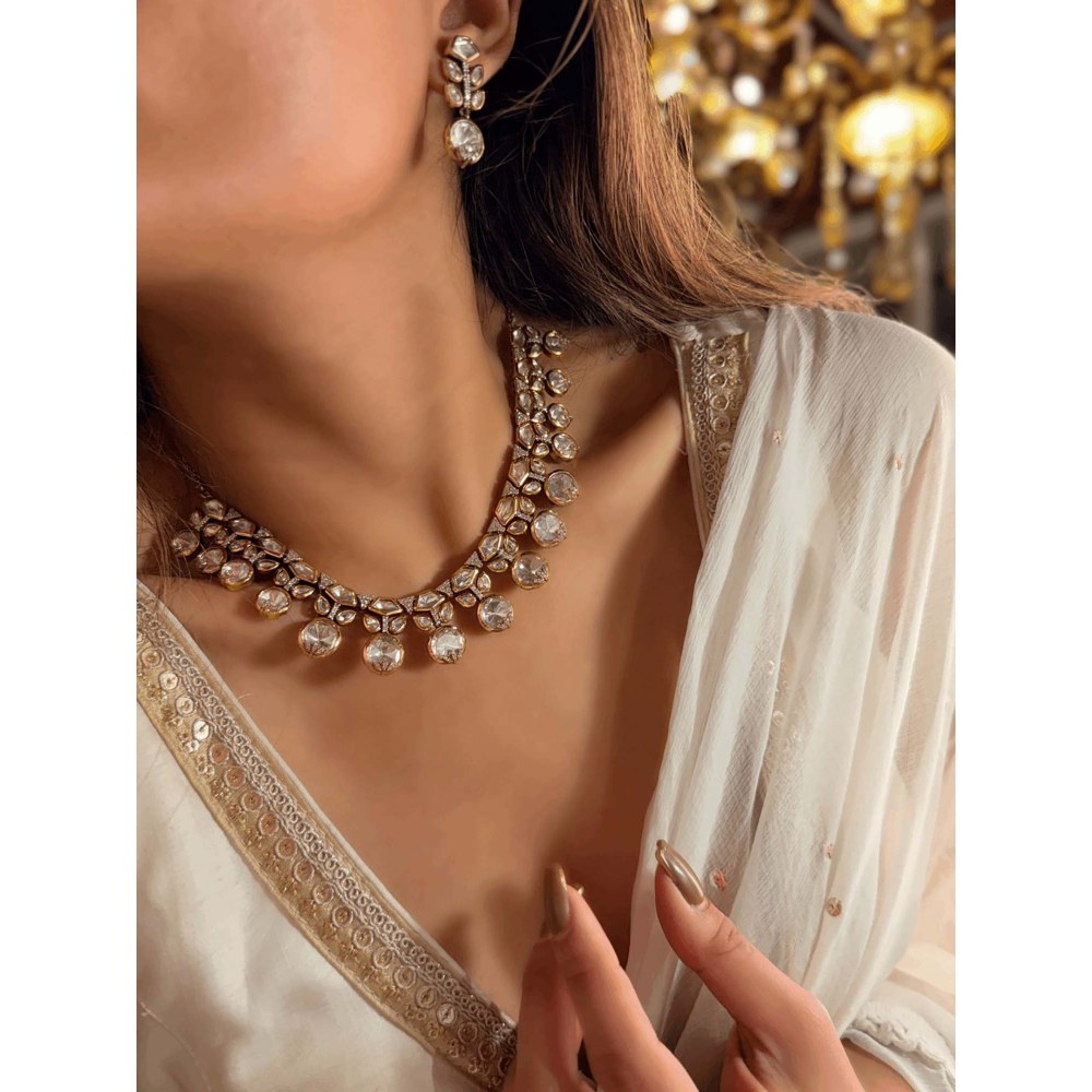 ILLUMINATE JEWELLERY Moissanite Necklace with Earrings