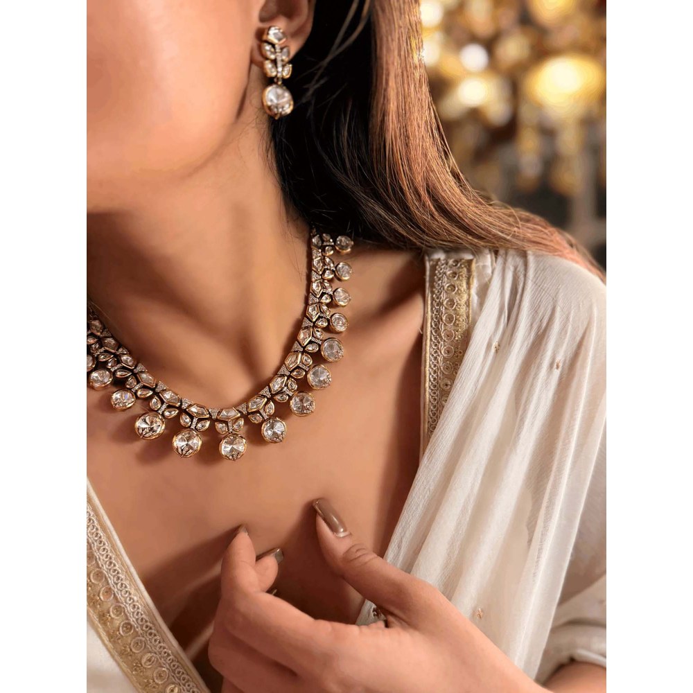 ILLUMINATE JEWELLERY Moissanite Necklace with Earrings