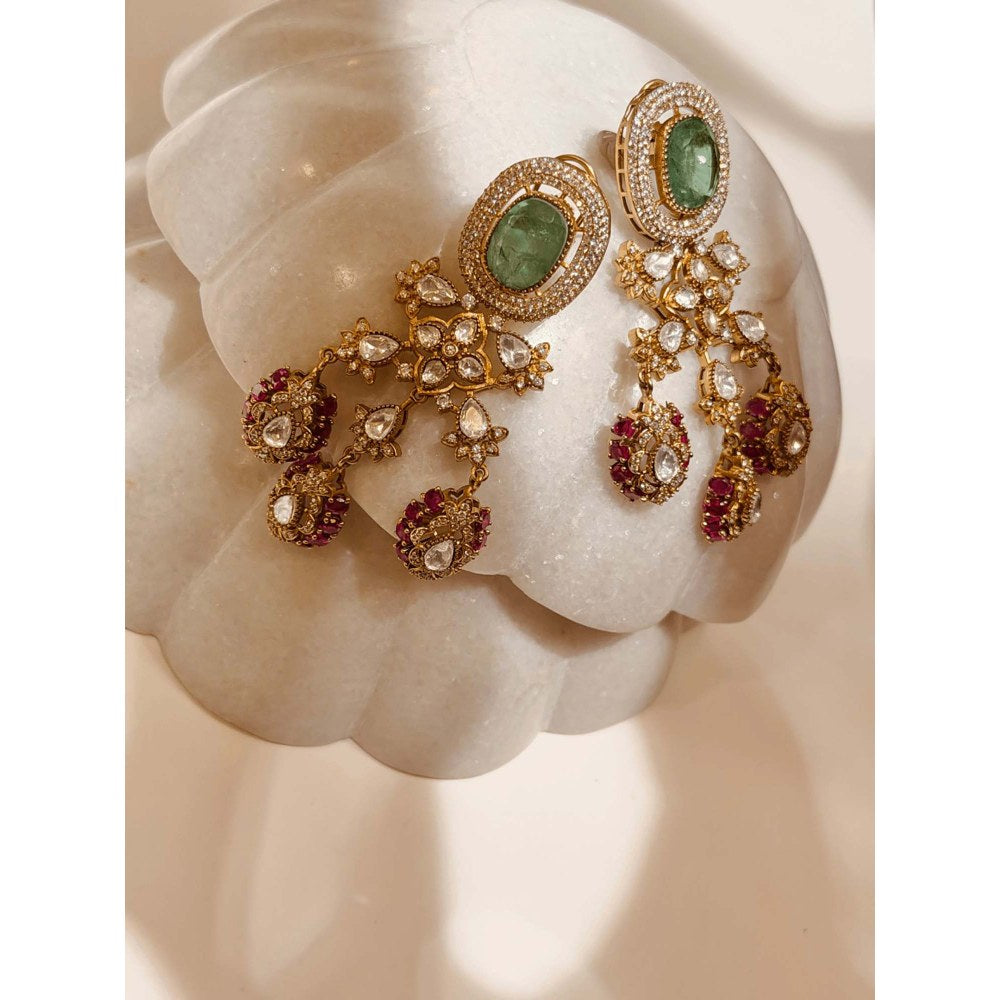 ILLUMINATE JEWELLERY Ridhima Multicolor Necklace with Earrings