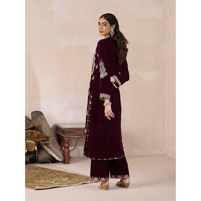 Inej Maroon Straight Kurta with Pant (Set of 2)
