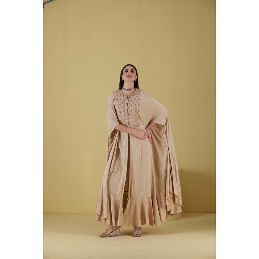 Inej Kurta Cape Beige with Pant (Set of 2)