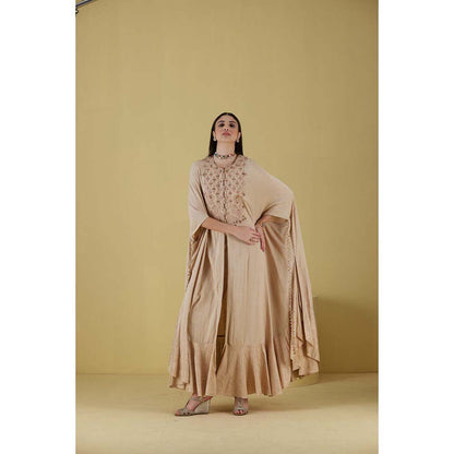 Inej Kurta Cape Beige with Pant (Set of 2)