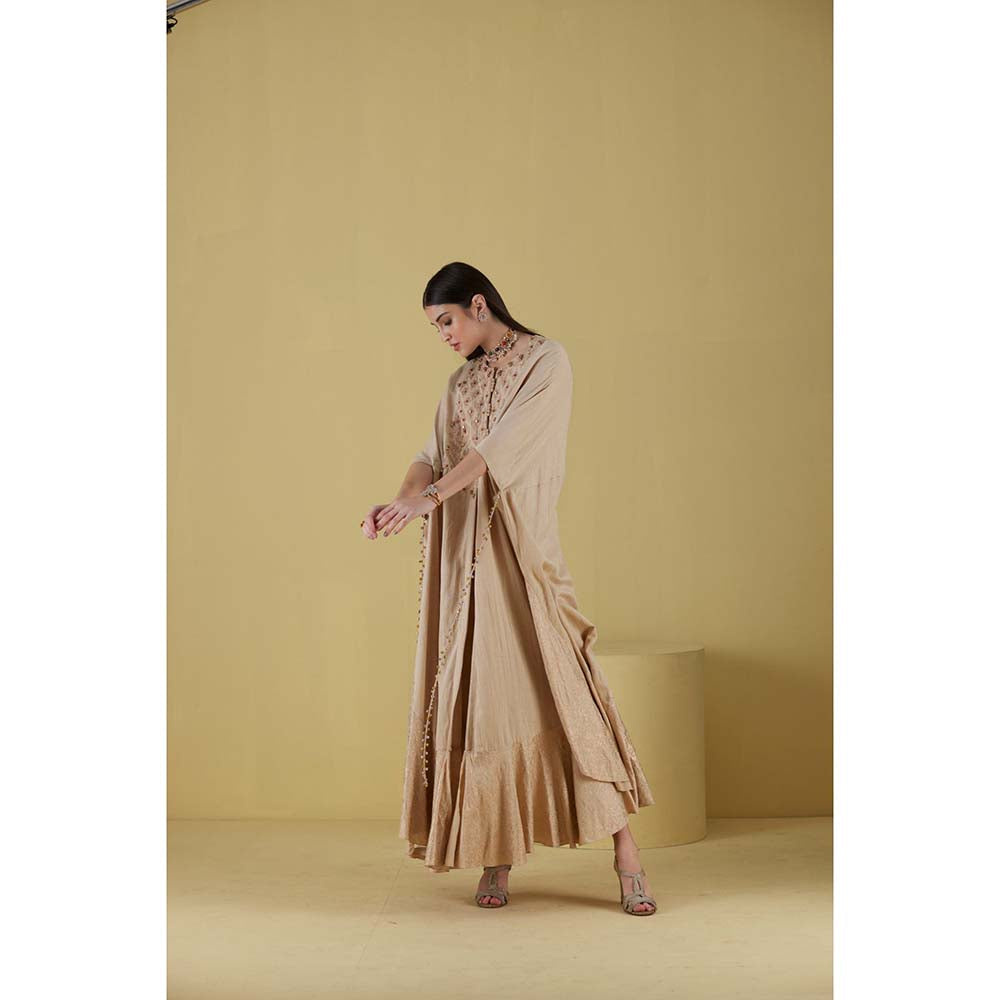 Inej Kurta Cape Beige with Pant (Set of 2)