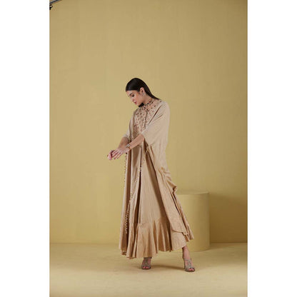 Inej Kurta Cape Beige with Pant (Set of 2)
