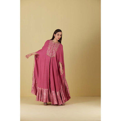 Inej Kurta Cape Pearly Pink with Pant (Set of 2)