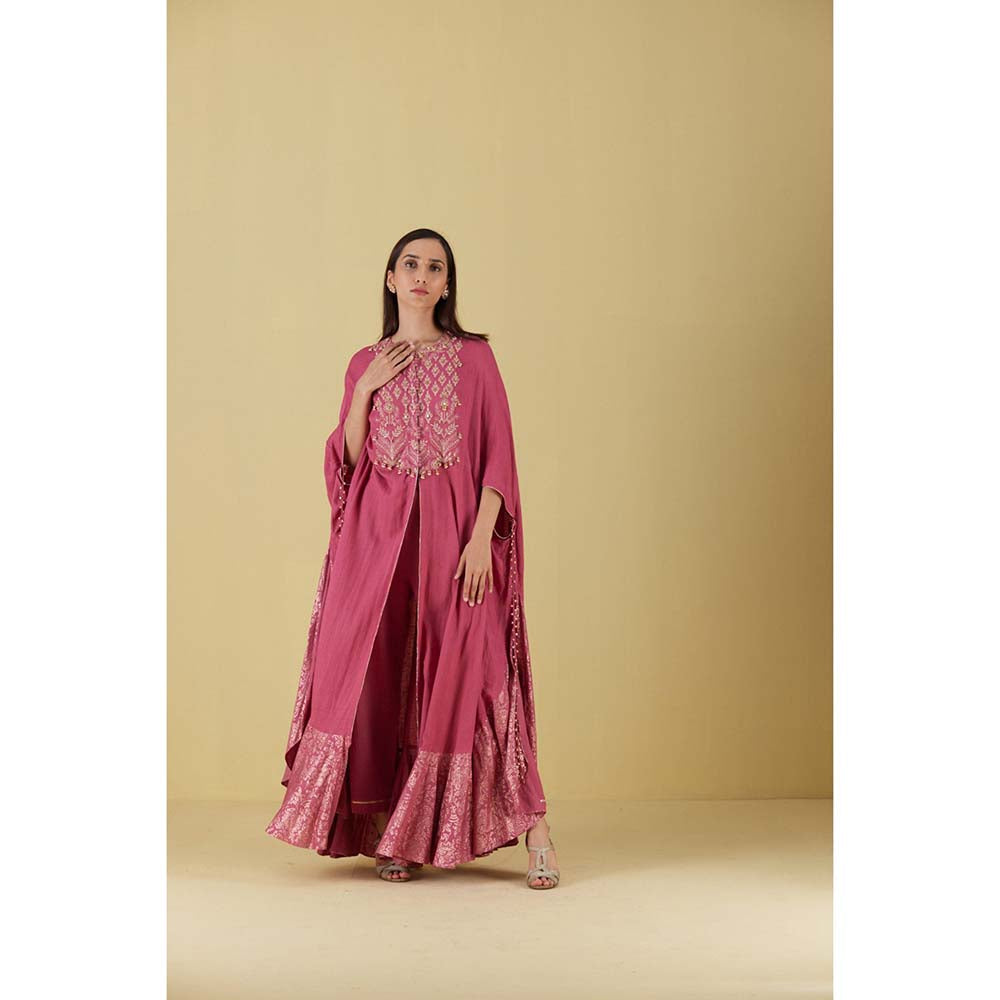 Inej Kurta Cape Pearly Pink with Pant (Set of 2)