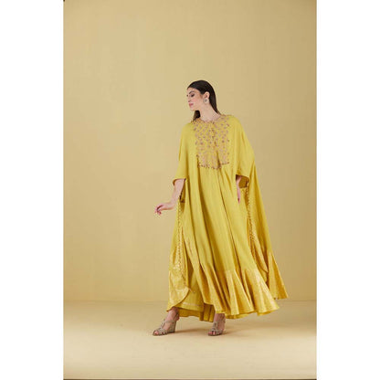 Inej Kurta Cape Corn Yellow with Pant (Set of 2)