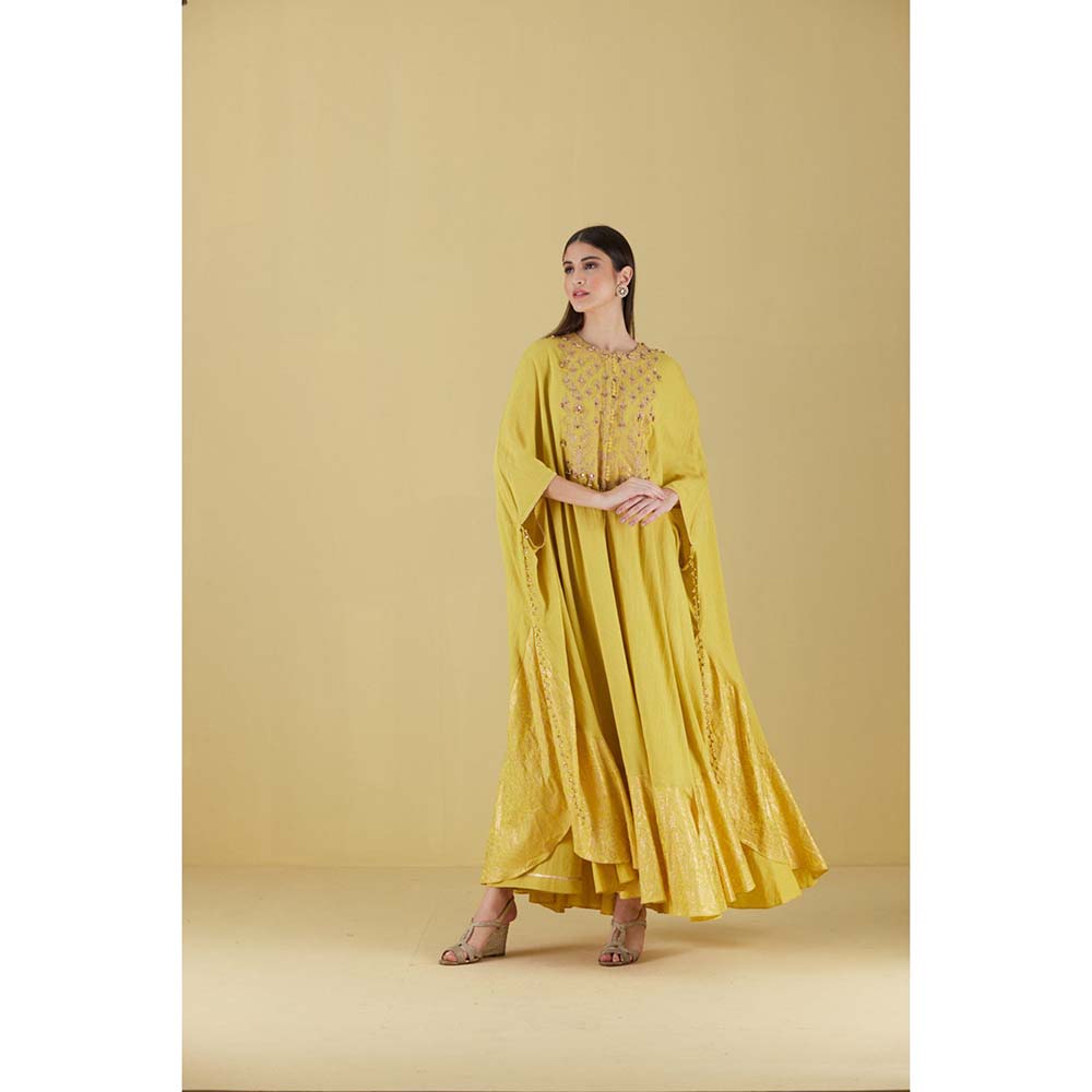 Inej Kurta Cape Corn Yellow with Pant (Set of 2)