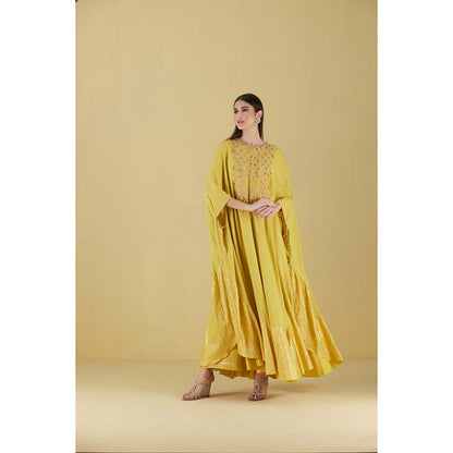 Inej Kurta Cape Corn Yellow with Pant (Set of 2)