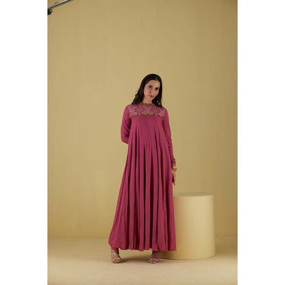 Inej Kurta Long Kali Pearly Pink with Pant (Set of 2)