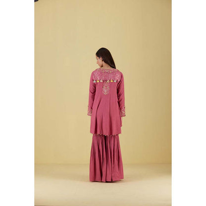 Inej Coat Pearly Pink Kurta with Sharara (Set of 2)