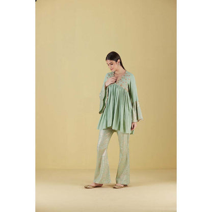 Inej Kurta Yok Sea Green Mint with Pant (Set of 2)