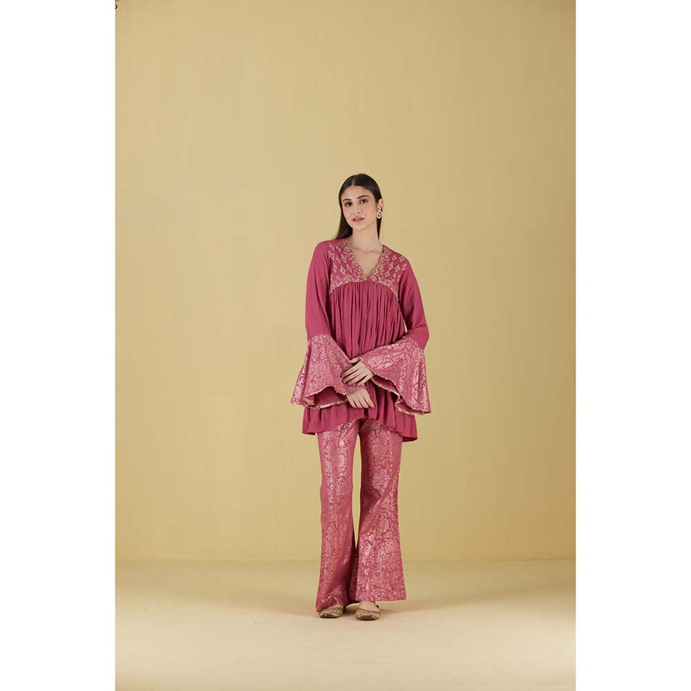 Inej Kurta Yok Pearly Pink with Pant (Set of 2)
