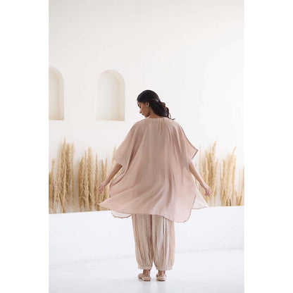 Inej Lakeer Beige Kaftan Beige Kaftan Kurta with Pant (Set of 2)