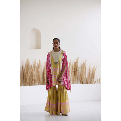 Inej Lakeer Drape Kurta Cape with Sharara (Set of 2)