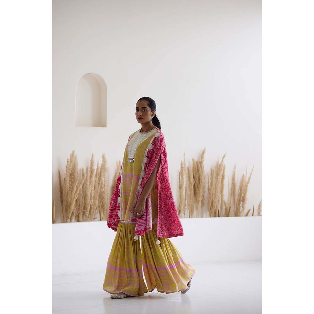Inej Lakeer Drape Kurta Cape with Sharara (Set of 2)