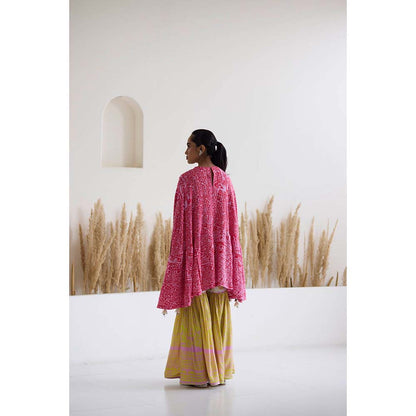 Inej Lakeer Drape Kurta Cape with Sharara (Set of 2)